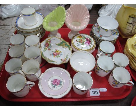 Bistro and Wetley 1920's Coffee Ware, Coalport trinket jar, Paragon Ware, Clarice posies:- One Tray