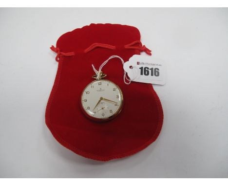 Eurastyle; A Vintage Gold Plated Cased Openface Pocketwatch, the signed dial with Arabic numerals and seconds subsidiary dial