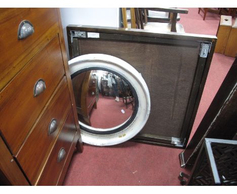 A Painted Circular Wall Mirror, 62cm diameter overall, folding card table.