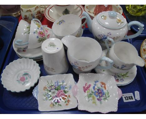 Shelley Mabel Lucie Attwell Beaker, (damage) 'Wild Flowers' Tea Ware, of fourteen pieces, trinket dishes:- One Tray