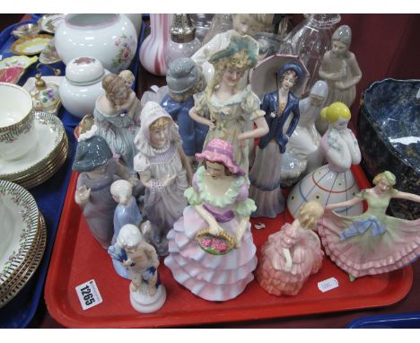 Four Nao Figurines, Doulton ''Rose'', bisque, Capodimonte and others.  