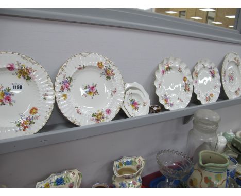 Crown Derby Posies Plates and Dishes, hexagonal Imari pattern 1298 Patch Box. (8)
