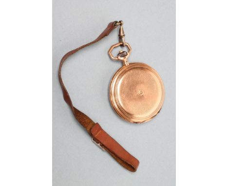 AN IWS HUNTER TOP WIND POCKET WATCH, the white enamel dial with black Arabic numerals enclosing subsidiary seconds dial, the 