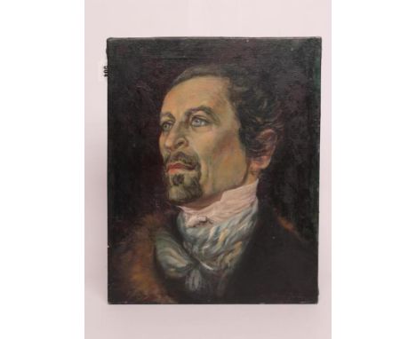 GLORIA JARVIS (1925-2014), Portrait of Maurice Bejart, head and shoulders, oil on canvas, signed, 19 3/4" x 15 3/4", unframed