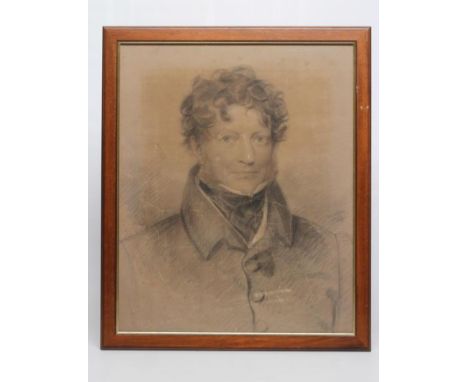 FRANCIS WILLIAM WILKIN (1791-1842), Portrait of a Young Man, head and shoulders, black and white chalk, signed and dated 1829