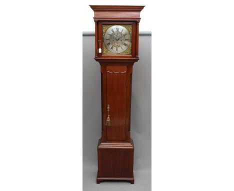 A MAHOGANY LONGCASE CLOCK by John Atkinson, Isle of Man, the eight day movement with anchor escapement striking on a bell, 12