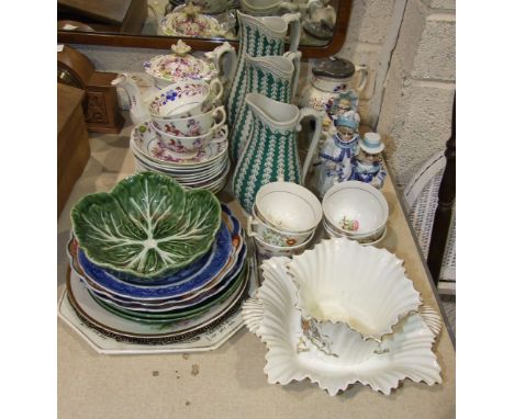 A Foley China commemorative shallow bowl 'Queen Victoria's Sixty Years Reign', 20 x 24cm, with matching vase, (a/f), three Co