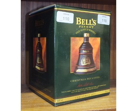 A Bells Whisky 70cl ceramic decanter, "Christmas 1992", boxed.
