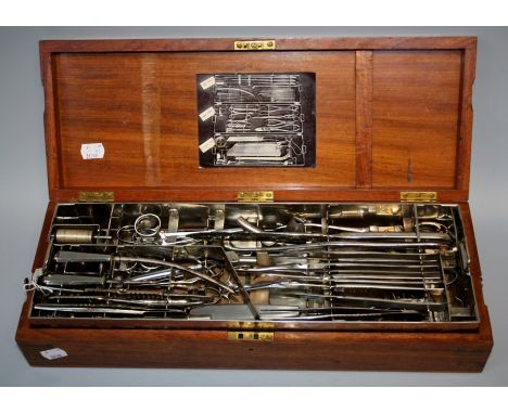 An Edwardian E Eyres and Co nickel plated military issue, Campaign surgeons kit. Containing amputation equipment, Lister type