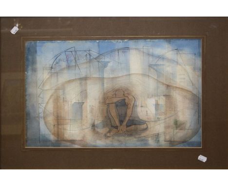 *** RE OFFER FEB 6TH R £100 £100-150***Theodore Hancock (British/American 1923-1989)
A cross legged figure with bowed head be