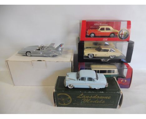 Five high quality 1.43 scale maodels B 100 Minibus an Alfa Romeo and others 