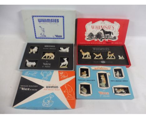 Three original boxed Wade Whimsies sets, set 5, set 1 and set 9.