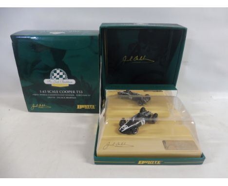 A Biante 1.43 scale Sir Jack Brabham Cooper 1960 Portugal GP scale model.