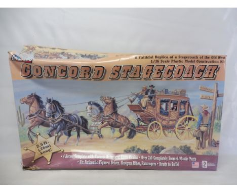 A boxed Lindberg 1:16 scale Concord Wildwest stagecoach, appears unmade.