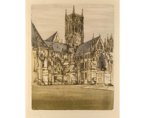 Richard Beer (1928-2017)
 Oxford Spires
signed, titled, and numbered in pencil (in the margin) 
etching and aquatint 
64 x 50