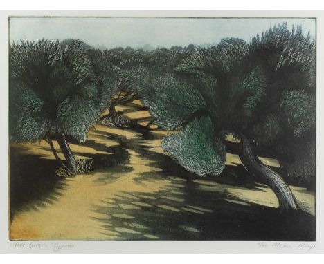 Morna Rhys (Contemporary)
Olive Groves, Cyprus
signed and numbered in pencil (in the margin)
etching and aquatint
34 x 44cm.