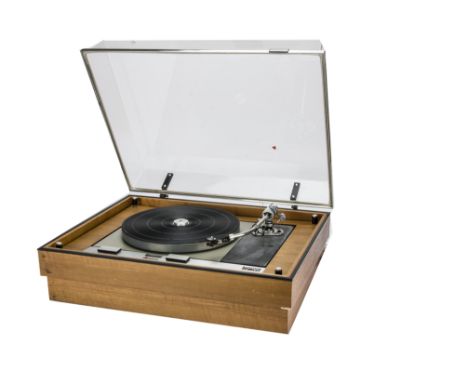 Thorens Deck, a wooden cased  TD 125 in good condition with perspex lid and original manual untested (some little marks to fr