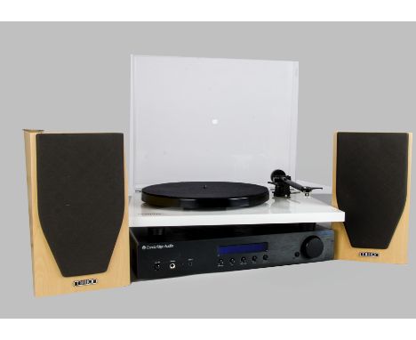 ANNOUNCE TO DECK IS NOT DIGITALHiFi System, Cambridge Topaz AM10 integrated amplifier, a VinylPlay deck together with pair of