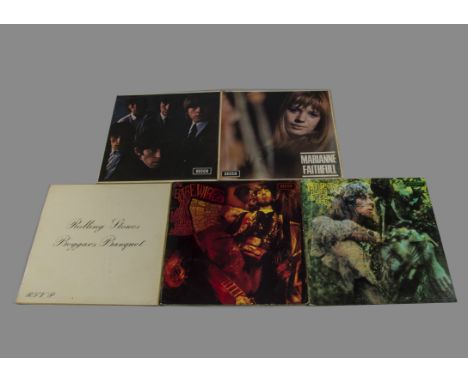 Blues / Rolling Stones LPs, five albums comprising Rolling Stones - Beggar's Banquet (Original Mono) and Rolling Stones No 2 