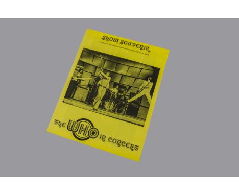 The Who / Programme, The Who In Concert - Show Souvenir from 1973. Eight page Programme - light crease down the middle, other