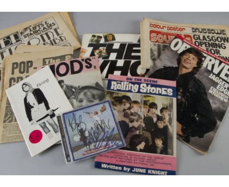 The Who/Rolling Stones, Biography of The Who by Chris Charlesworth, a 'Sounds' paper August 12th 1972 with Pete Townsend on c