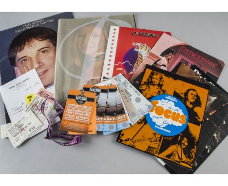 Programmes/Ticket Stubs, eight programmes, Focus with 2 ticket stubs May 5th 1973, Rick Wakeman, one ticket stub May 30th 197