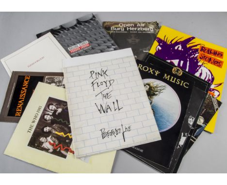 Concert Programmes, Twelve programmes comprising Wings 1972 & 1979, Sparks 1974, Roxy Music 1975 & 1980, Queen 1982, Pink Flo