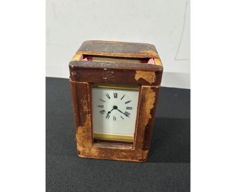 French carriage clock in a wooden box