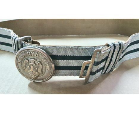 Hitler Youth Leader’s buckle and dress brocade (belt). The back of the buckle is stamped RZM 4/22; indicating this set was ma