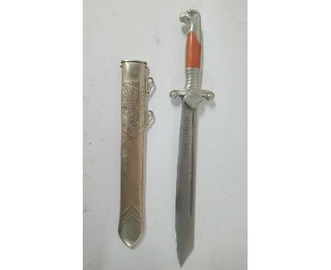 RAD Leader dagger, circa 1937 with associated scabbard,Rare model 1937 RAD Führer Haumesser (Officer/Leader's Hewer), complet