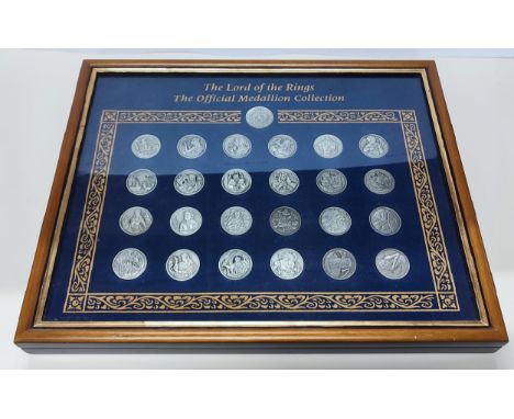 Danbury Mint, "The Lord of the Rings Official Medallion Collection" presented in display case with C.O.A
