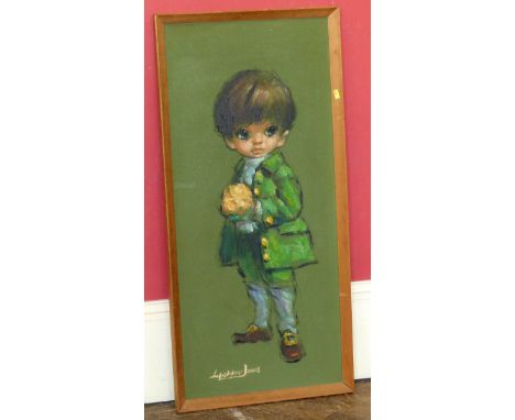 Barry LEIGHTON-JONES (1932-2011) oil on board portrait of a boy. Condition reports are not available for Interiors  Sale