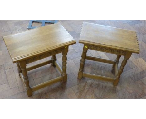 Pair light oak reproduction stools. Condition reports are not available for Interiors  Sale