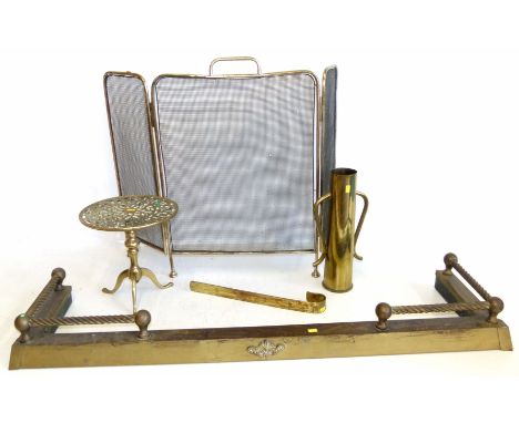 Brass fire-screen, trivet fire curb shell case vase etc. Condition reports are not available for Interiors  Sale