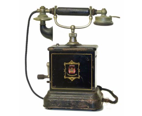 Jydsk (Telefon Aktieselskab) vintage telephone with winding action. Condition reports are not available for Interiors  Sale