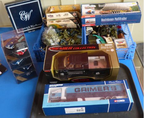 Boxed Corgi Grimers DAF XF, 1/18 scale Crewzer, Nooteboom multitrailer, five Vitesse vehicles, quantity plastic soldiers etc.