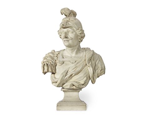 Italian School, early 18th century: A carved marble bust of Marspossibly attributable to Giovanni Baratta (1670-1747)looking 