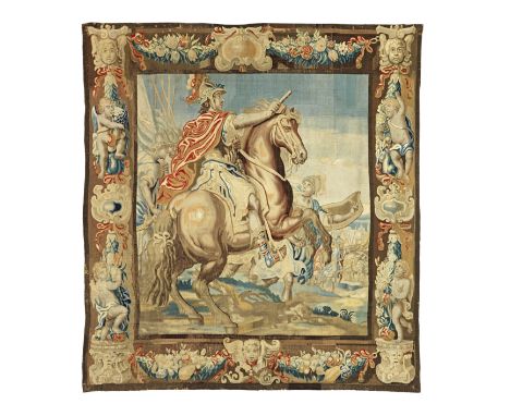 A Flemish 17th century historical tapestrypossibly Van Maelsack Atelier Bruxellesdepicting the impressive figure of Alexander