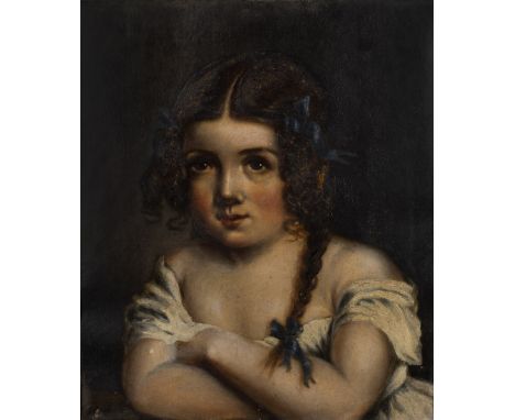 Late 19th Century English School  portrait of a young girl, oil on canvas laid on panel, unsigned, 40cm x 33cm 
