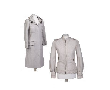 Two Louis Vuitton coats one 100% wool, with button detailing to the collar, size 36, the other a other Louis Vuitton jacket, 