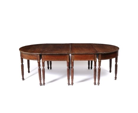 Colonial Manila 'magic' narra wood dining tableAnglo Indian/ Philippines,19th Century, with two D end sections and two rectan