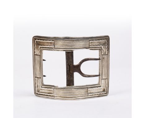 Georgian silver shoe buckle  engraved initials 'WF' to the reverse, attributed to Samuel Pemberton, bearing marks for Birming