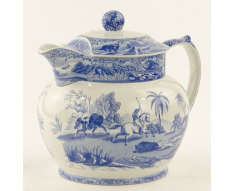 A Limited Edition Spode jar and cover,
in the "Indian Sporting" series, 66/750, height 11.75".