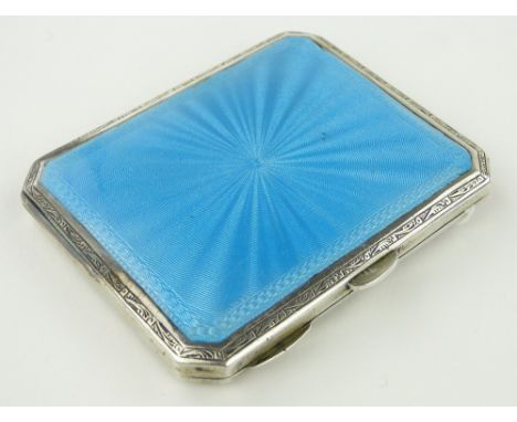 Art Deco silver and blue enamel cigarette case
Birmingham 1929, height 8cm.