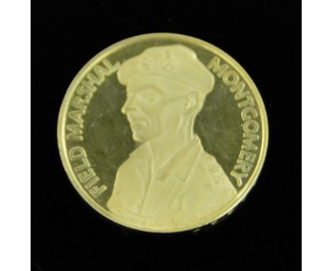 18ct gold Commemorative medallion,
Field Marshall Montgommery, 8.2g.