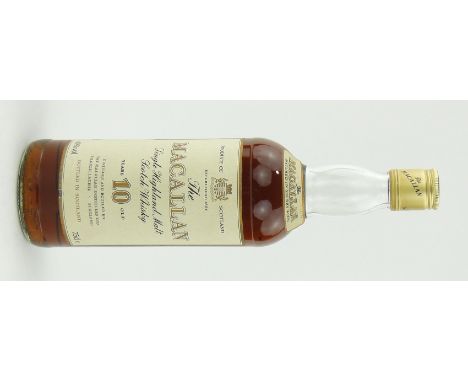 Macallan 10 year old single Highland Malt Scotch whisky.