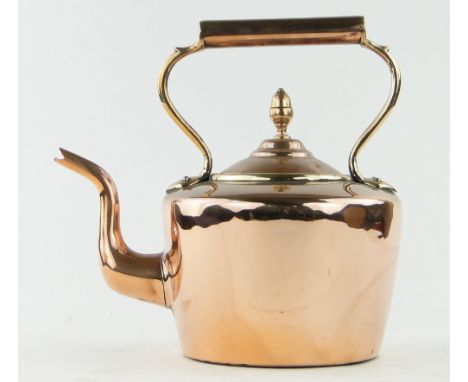 A large Georgian copper kettle
with acorn finial, height 12".