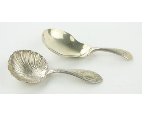 2 silver caddy spoons.
