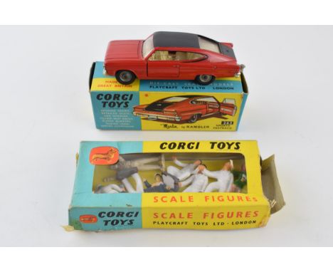 Boxed Corgi Toys Rambler Sports Fastback 263 with boxed scale figures (2).  