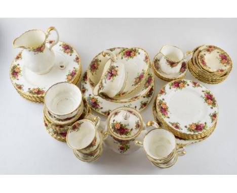 A good collection of Royal Albert Old Country Roses to include a teapot, dinner plates, side plates, bowls, cups, saucers, la